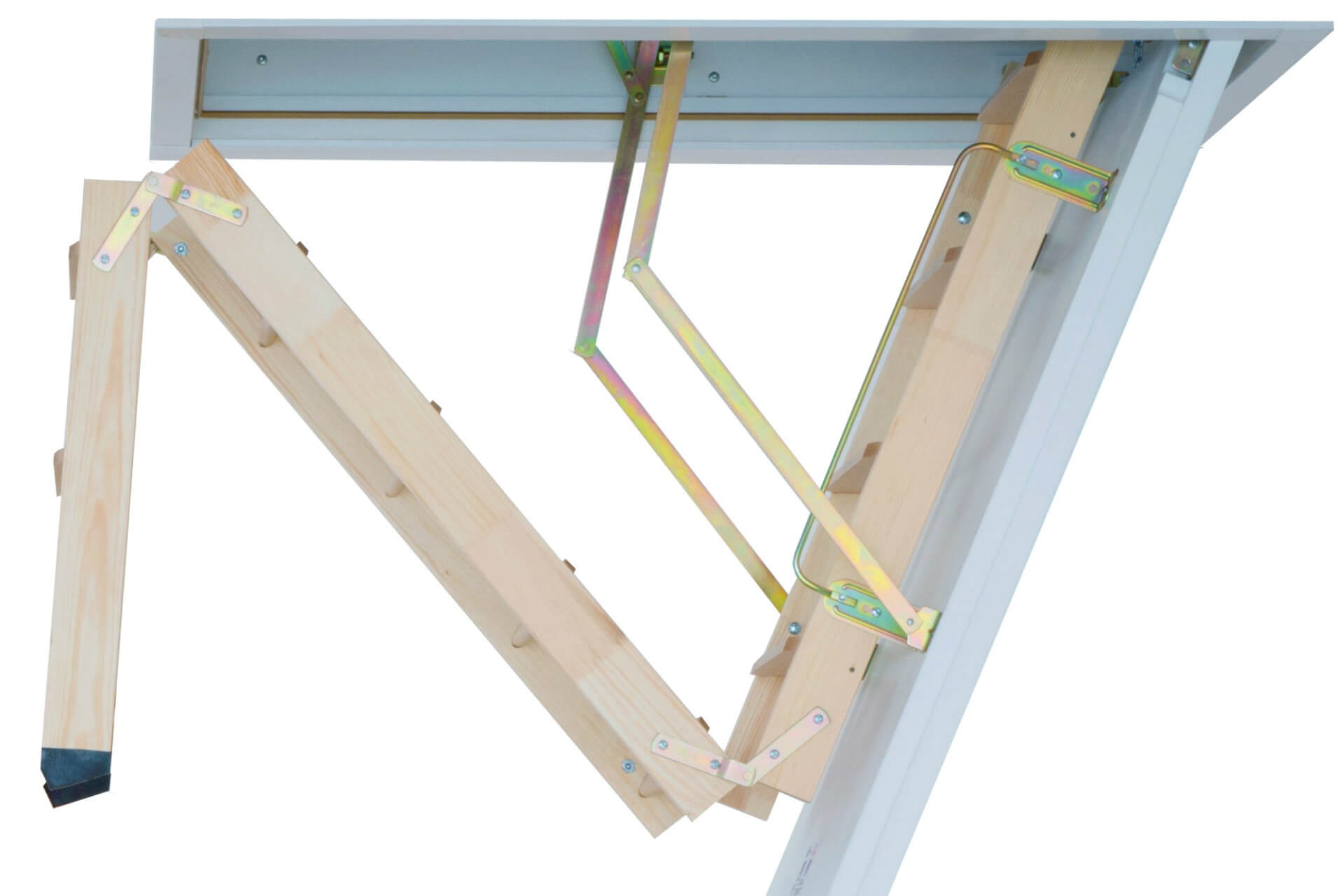Wooden loft ladder and insulated hatch. The Cadet 3