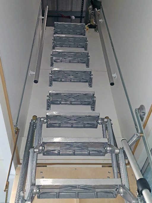 Supreme Loft Ladder with deep hatch box for suspended ceiling. Premier Loft Ladders