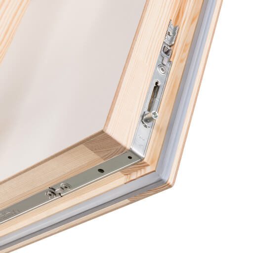 Quadro wooden loft ladder with loft hatch featuring 4-point locking mechanism for an airtight seal