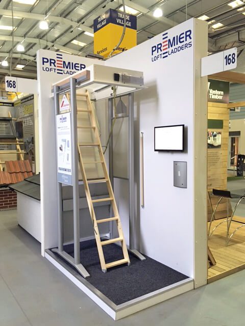 Premier Loft Ladders stand 168 at the NSBRC. Designo wooden loft ladder