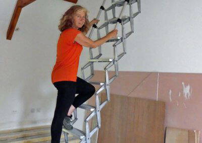 Elite vertical loft Ladder fitted into New Build home. Premier Loft Ladder