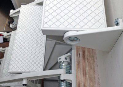 Elite loft ladder for access to rooflight. Wide and deep treads for comfort and safety. Premier Loft Ladders