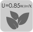 Thermally insulated. U value = 0.85W/m2K Thermally insulated. U value = 0.85W/m2K