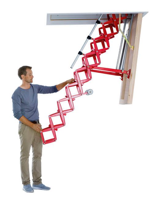 Supreme heavy duty retractable loft ladder with highly insulated loft hatch. Premier Loft Ladders