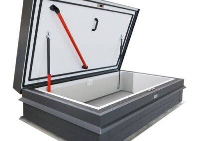 Roof Access Hatch. Insulated, airtight and thermally separated.