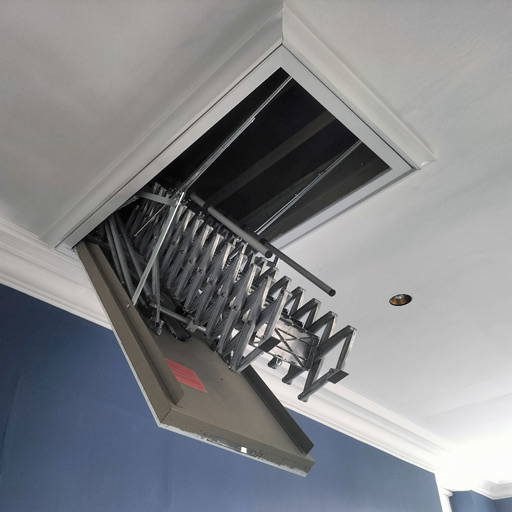 Fire-resistant electric ladder for high ceiling. Premier Loft Ladders case study Fire-resistant electric ladder for high ceiling. Premier Loft Ladders case study